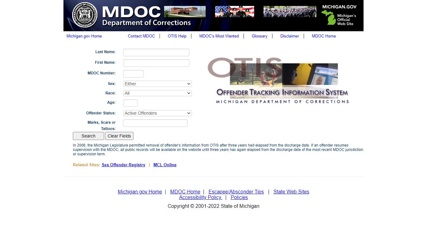 Offender Tracking Information System (OTIS) - mdocweb.state.mi.us